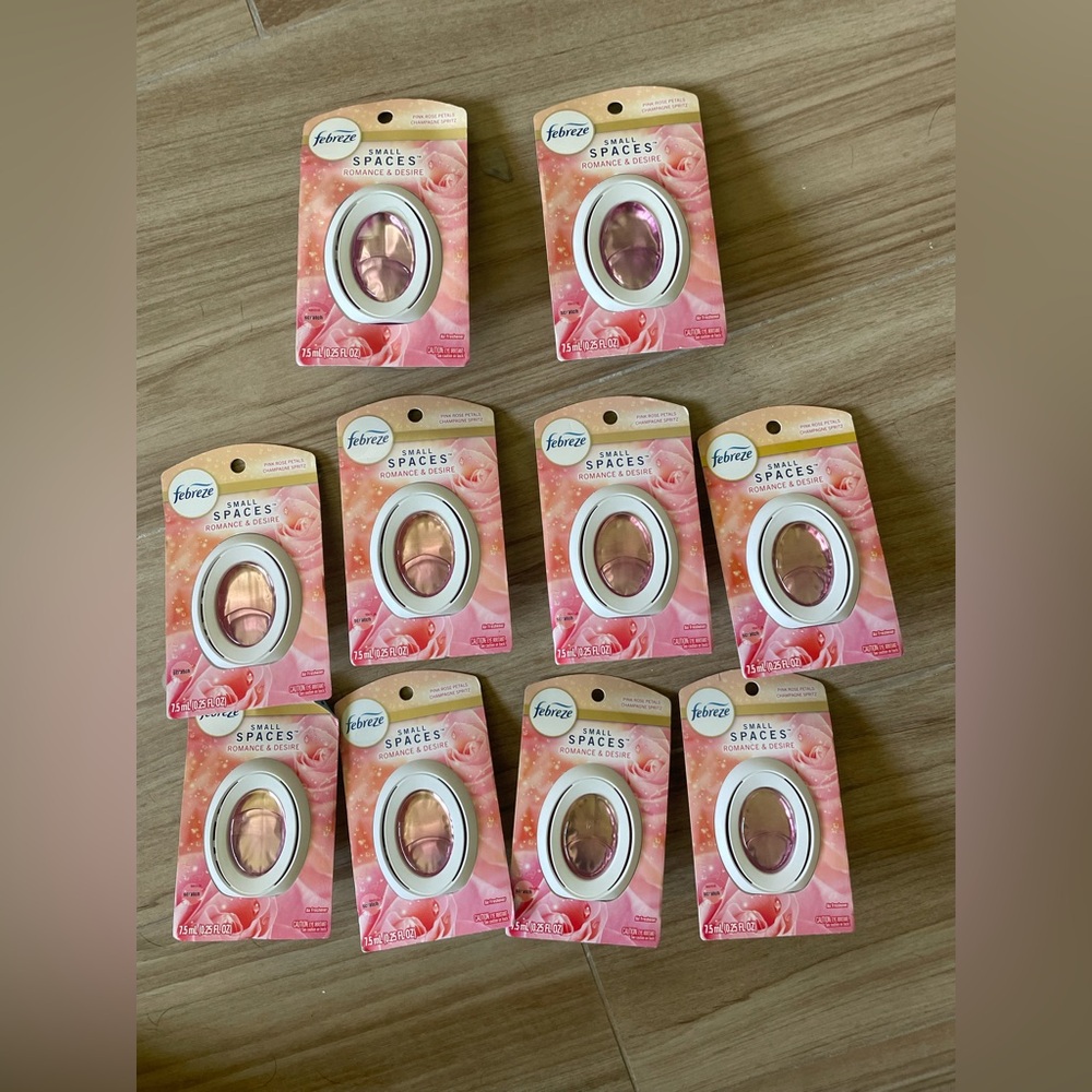 10 Febreze Small Spaces ROMANCE & DESIRE Pink Rose Petals Champagne Spritz NEW